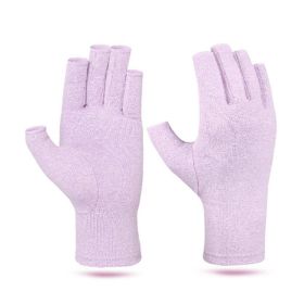 1pair Compression Arthritis Gloves Pain Relief Gloves ( Buy A Size Up ) (Color: Purple, size: L)